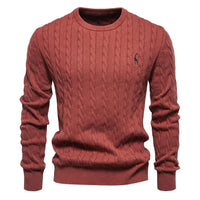 Falkner | Strickmodern Herrenpullover in Rot