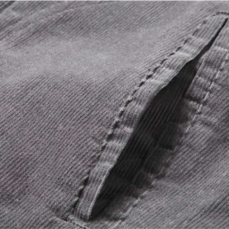 Alfons - Fleecegefütterte Cord-Winterjacke mit Umlegekragen und Knopfverschluss für Männer