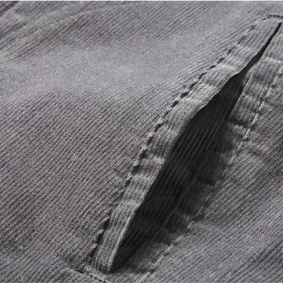 Alfons - Fleecegefütterte Cord-Winterjacke mit Umlegekragen und Knopfverschluss für Männer