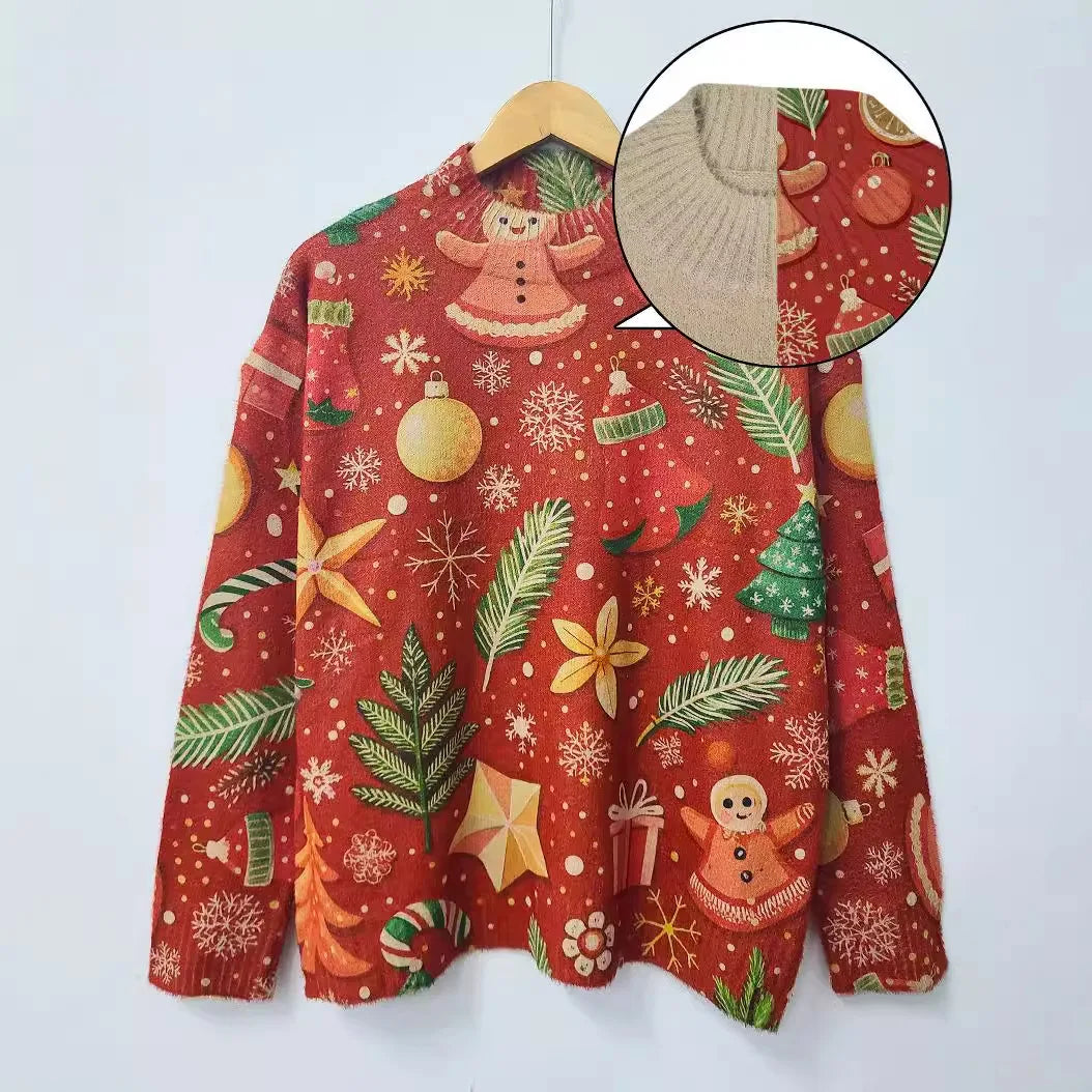 Aranza- Weihnachtspullover mit Rundhalsausschnitt
