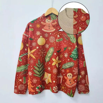 Aranza- Weihnachtspullover mit Rundhalsausschnitt