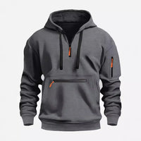 Lars | Hoodie mit Reißverschluss in Dunkelgrau