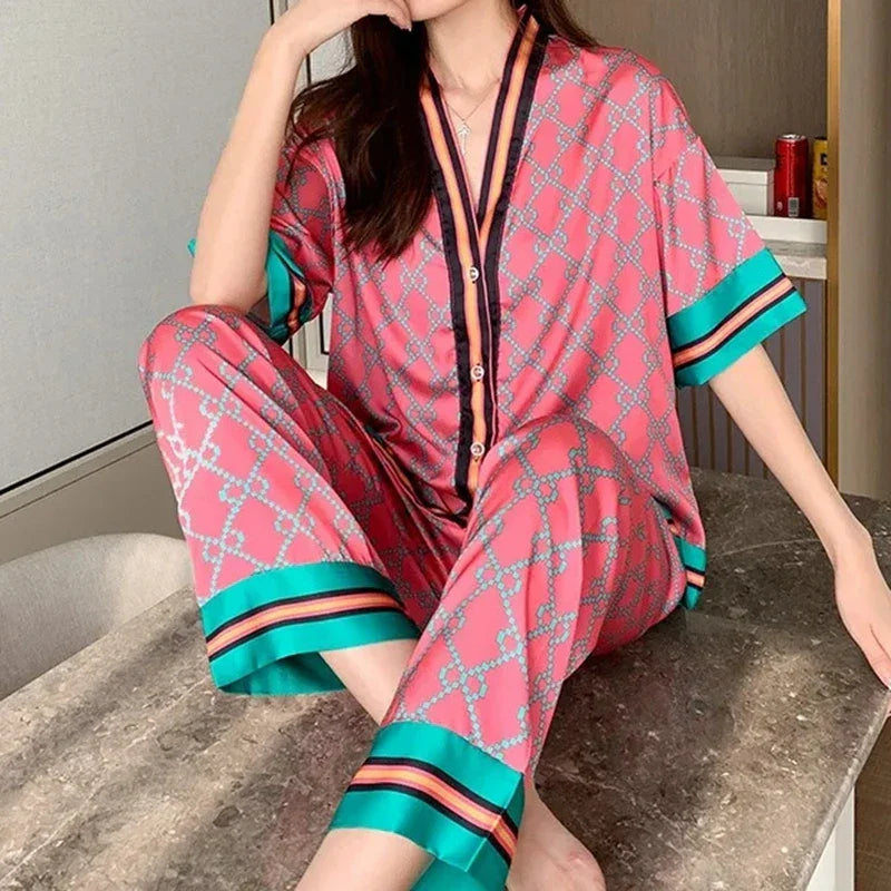 Ramona- Kurzarmliges Top und Lange Hose für Damen