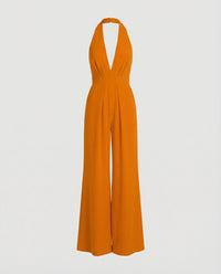 Aurore | Damen Lang Jumpsuit Elegant Festlich Modern Abend Business in Orange