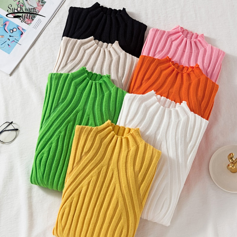 Vintage-Strickpullover mit halbem Rollkragen und langen Ärmeln für Damen |  Ideal für den Winter