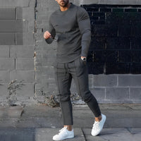 RAFAEL – Leichtes Set aus Pullover und Hose für Herren in Dunkelgrau