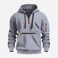 Lars | Hoodie mit Reißverschluss in Hellgrau