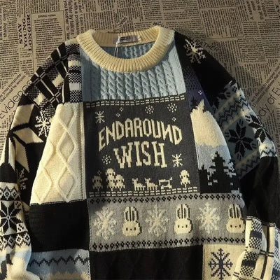 Elvi- Unisex Weihnachtspullover mit langen Ärmeln