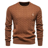 Falkner | Strickmodern Herrenpullover in Braun