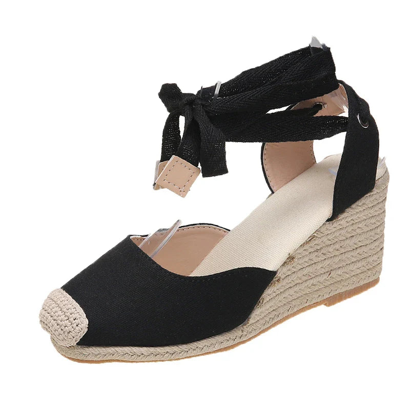Evelyn | Damen Sandalen Espadrille mit Knöchelgurt – Sommerschuhe