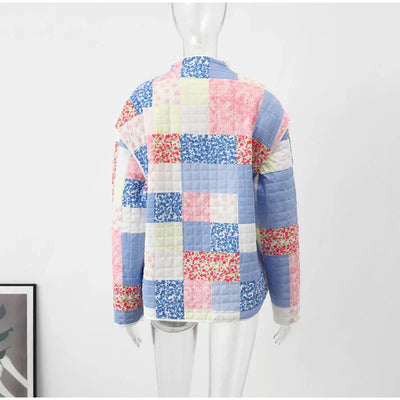 Harpij | Gewatteertes Patchwork-Jacke mit Blumen- und Gingham-Prints