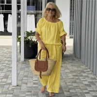 Celiane™-Set aus Baumwoll-Leinen mit Lockerer Passform in Gelb