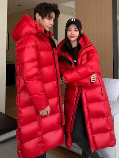 Bente - Lange Entendaunen-Winterjacke mit Kapuze für Männer und Frauen
