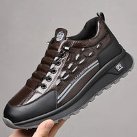 Krokodil™-Tennisschuhe aus hochwertigem Leder mit intelligenter Dämpfung / Robuste Eleganz für den Alltag! in Braun