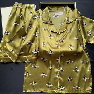 Belinda - Satin-Pyjama-Set mit Kurzärmeligen Oberteilen und Kurzhosen für Frauen