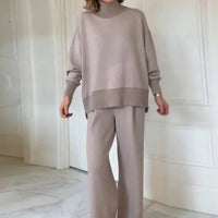 Hannah™ Premium-Sweatshirt-Set mit Rollkragen-Top in Khaki