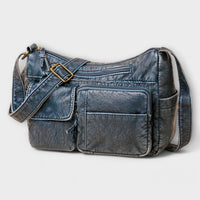 Fenda | Vintage-Ledertasche im klassischen Stil in Blau