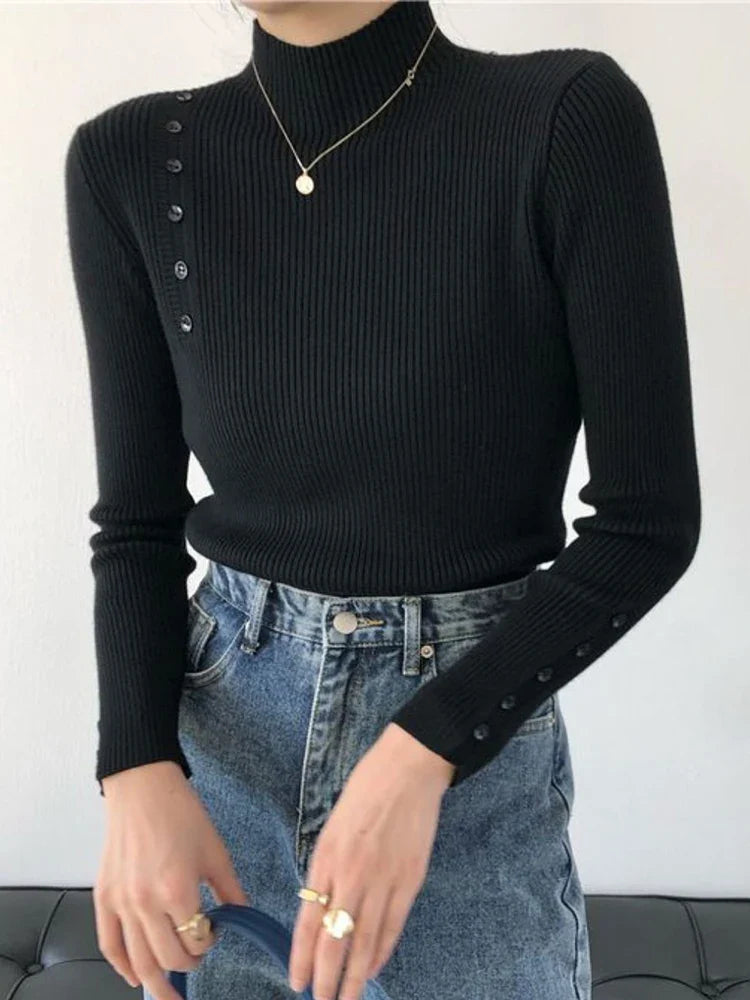 Connie - Strickpullover mit Rollkragen und Schmaler Passform für Frauen