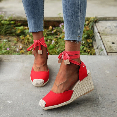 Evelyn | Damen Sandalen Espadrille mit Knöchelgurt – Sommerschuhe