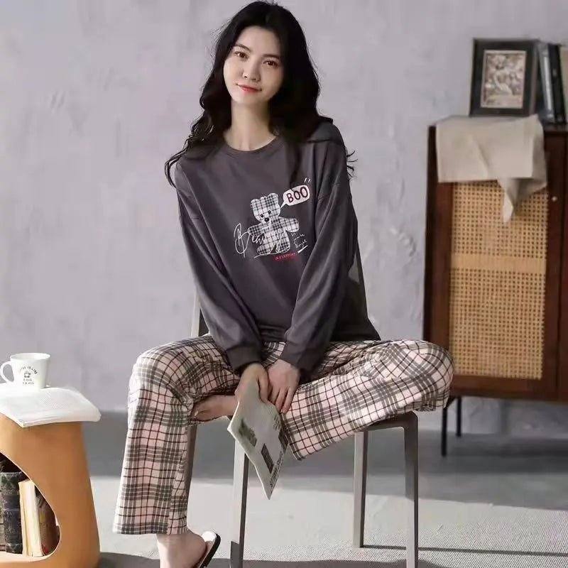Ava - Langarm-Top und Pyjama für Damen