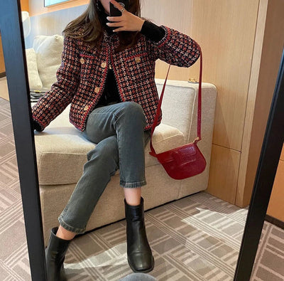 Mutera | Elegante Karierte Kurzjacke
