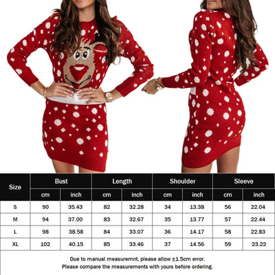 Natalie - Damen Weihnachtspullover mit Rentiermotiv