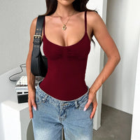 Ariella™ Premium-Strickbody mit Brust-Raffung in Rot