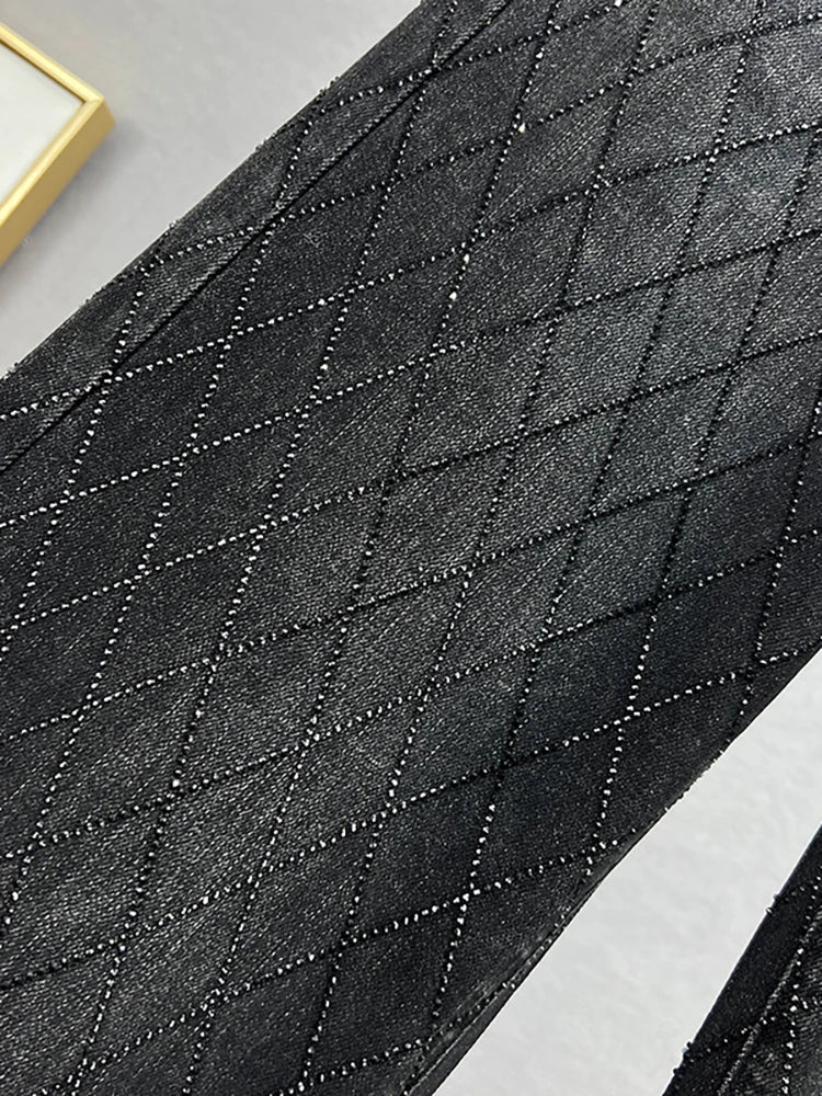 Fudus | Jeans Mit Karomuster Strass