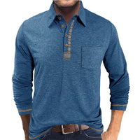 Bellford™ Langarm-Poloshirt Mit Raffiniertem Finish in Blau