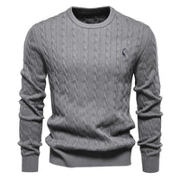 Falkner | Strickmodern Herrenpullover in Dunkelgrau