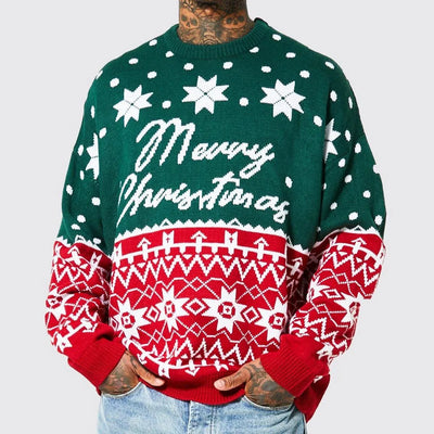 Harold - Warmer Strickpullover mit Lockerer Passform und Weihnachtsmuster für Männer