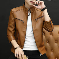 Darkmont™ Jacke Aus Premium-Kunstleder Mit Modernem Design in Champagner