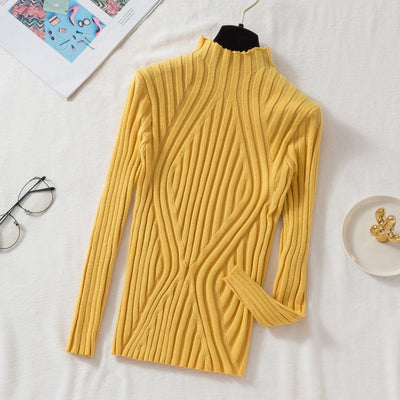 Vintage-Strickpullover mit halbem Rollkragen und langen Ärmeln für Damen |  Ideal für den Winter