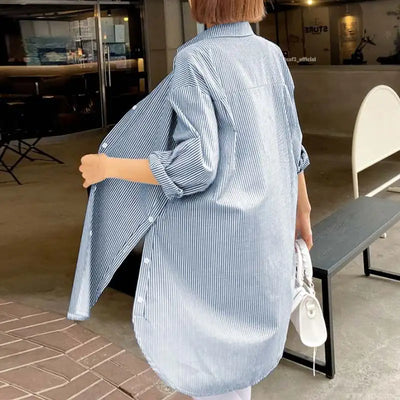 Bryarly® | Nadelstreifen-Bluse mit Knopfleiste für Damen