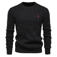 Falkner | Strickmodern Herrenpullover in Schwarz