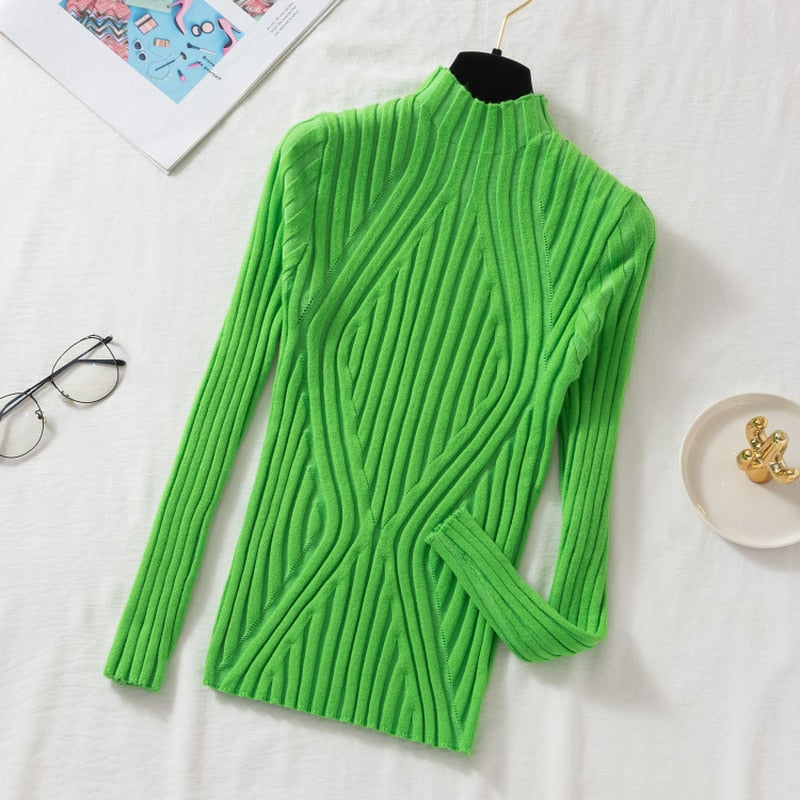 Vintage-Strickpullover mit halbem Rollkragen und langen Ärmeln für Damen |  Ideal für den Winter