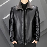 Blackridge™ Premium-Lederjacke mit Thermofutter in Schwarz