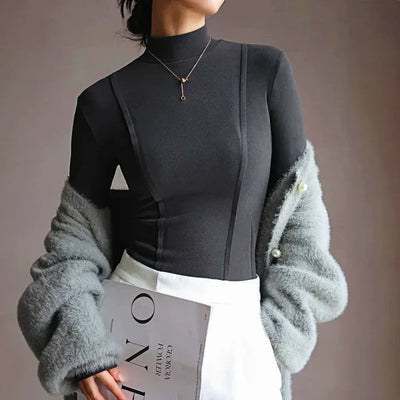 Langärmeliger Rollkragenpullover für Damen