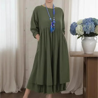 Delmara™ Kleid mit Lockerer Passform und Minimalistischem Stil in Grün