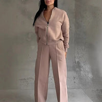 Naomi™ Premium-Sweatshirt-Set mit Zip-Jacke in Rosenrot