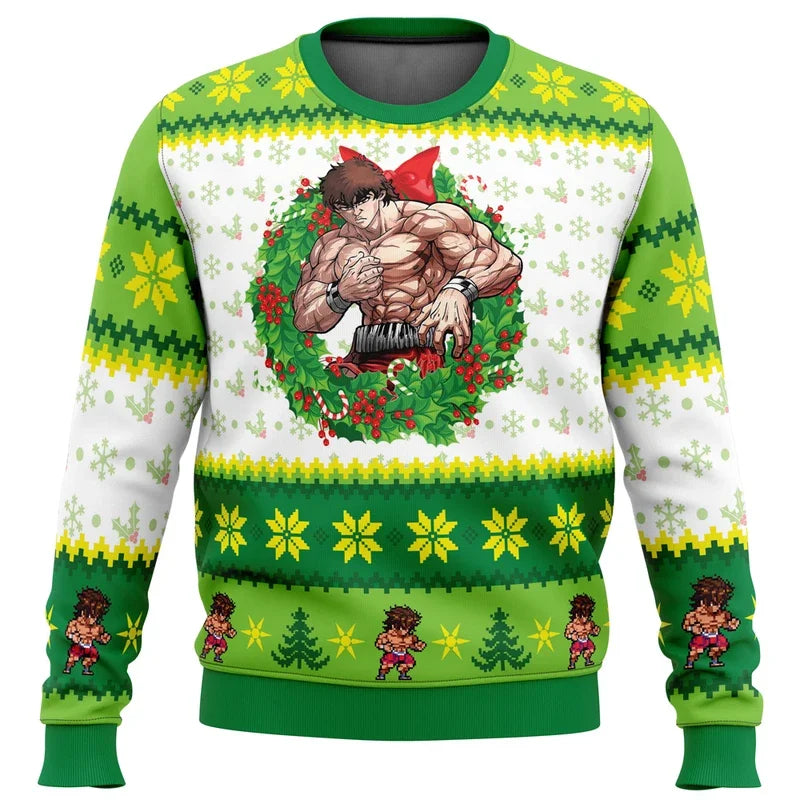 Markus - Warmer Pullover mit Rundhalsausschnitt und 3D-Weihnachtsprints für Männer und Frauen