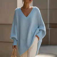 Genf™ Premium-Softstrick Oversize-Pullover in Hellblau