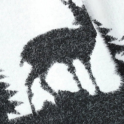 Simon - Strickpullover mit Rundhalsausschnitt und Weihnachts-Elch-Print für Männer