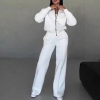 Naomi™ Premium-Sweatshirt-Set mit Zip-Jacke in Weiß