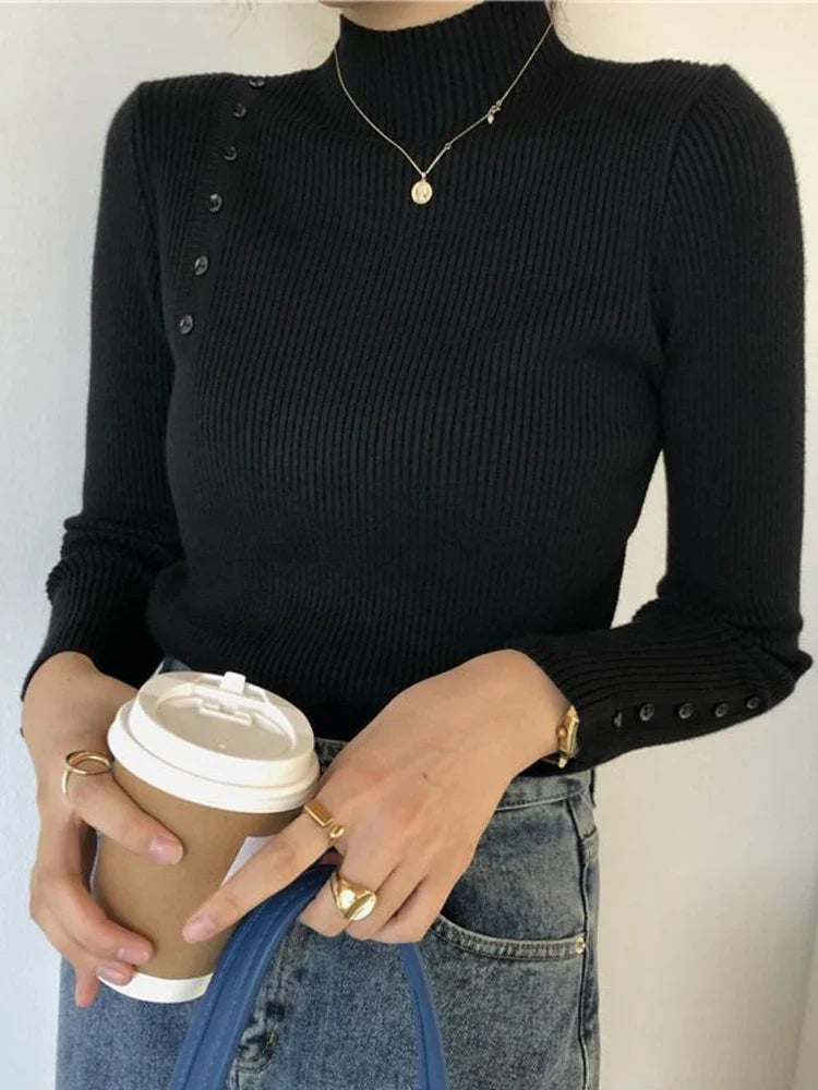 Connie - Strickpullover mit Rollkragen und Schmaler Passform für Frauen