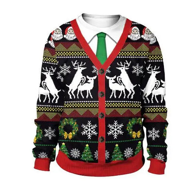 Renate - Warmer Pullover mit 3D Lustiger Feiertag Weihnachtsfeier Bedruckt für Männer und Frauen