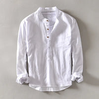 Nevio | Herren Langarm-Henley-Shirt in Weiß