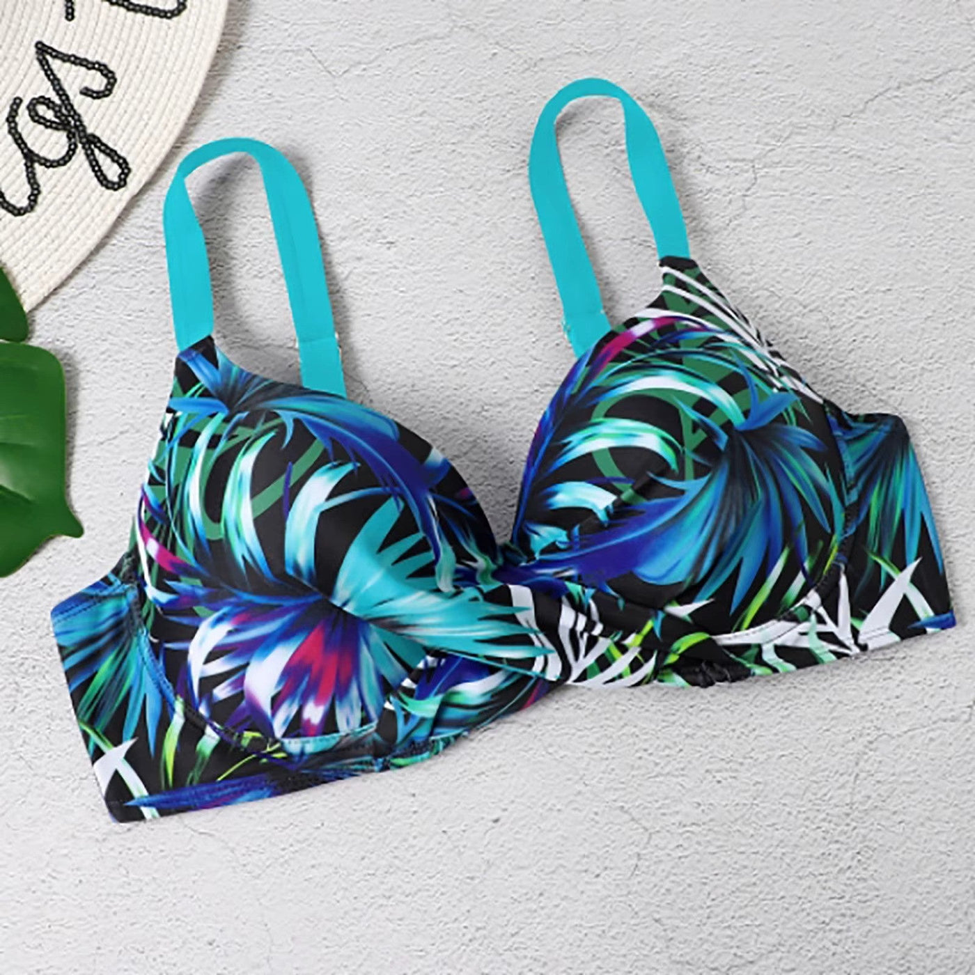 Damen Bikini Set zweiteilig mit High Waist und Grafikmuster