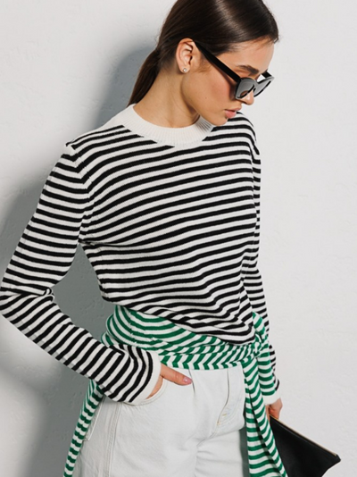 Onnie | Gestreifter Strickpullover