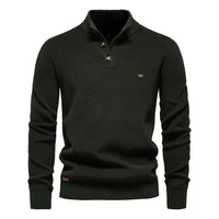 Konrad | Stilvoller Herrenpullover mit Knopfdesign in Dunkelgrün